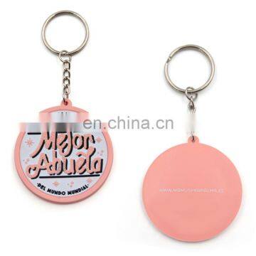 Custom 2D logo soft PVC&Rubber keyring made in China