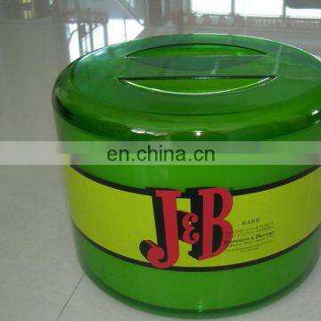 Custom New Design Round ps Cooler Ice Bucket With Lid Clear photo-3