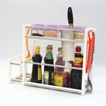 Household kitchen multipurpose plastic storage sliding corner shelves