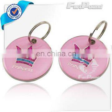 Custom Pink Round Shape Pet Tags