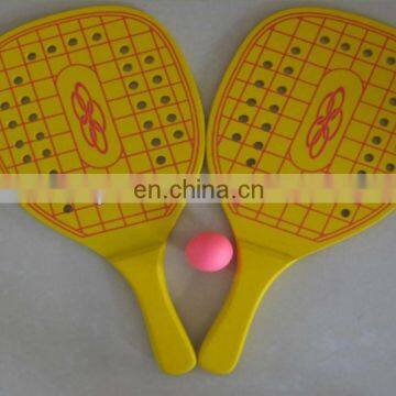 hole wooden beach ball racket