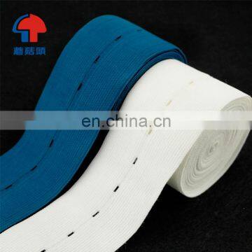 Hot sale textile strap polyester nylon elastic webbing Buttonhole elastic band for garment