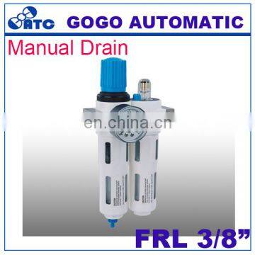 GOGO ATC Highquality Pneumatic Air Filter Regulator and Lubricator Manual Drain 3/8 Inch MINI Type FRL Air Source Treatment Unit photo-2