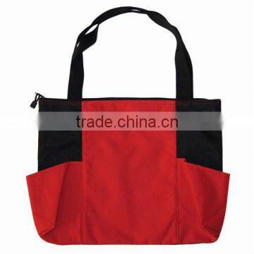 variety polyester shopping bag with pocket beside