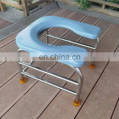 Simple and Lightweight Stainless Steel Toilet Chair Ultra High Load-bearing Disabled Toilet Commode Chair