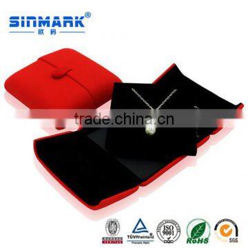 SINMARK Custom Elegant Red Wool Fabric Necklace Box for Jewelry photo-4