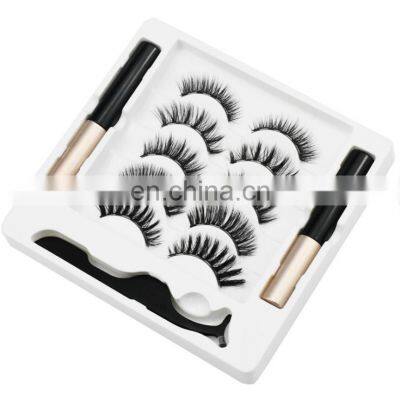 High quality magnetic eye lashes false eyelashes kit with magnetic eyelash kit private label natural look magnetic eyelashes