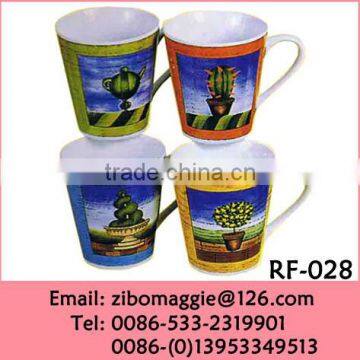 2016 V Shape Good Quality Wholesale Price Hot Sale Porcelain Beer Mug with Custom Print