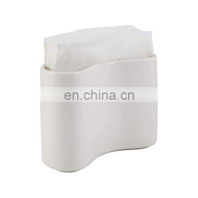 custom design wedding white table bar ceramic porcelain napkin holder for Cloth Napkins and Paper Napkins for restaurant