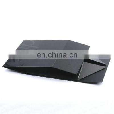 Luxury cardboard folding box magnetic closure with book shape black foldable packing