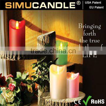 Wedding Flameless Led Candle With Moving Wick, With USA and EU Patent
