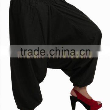 Indian Women Cotton Black Color Harem Pants Causal Trouser Yoga Dance Baggy Hippie Genie Boho Casual Pants