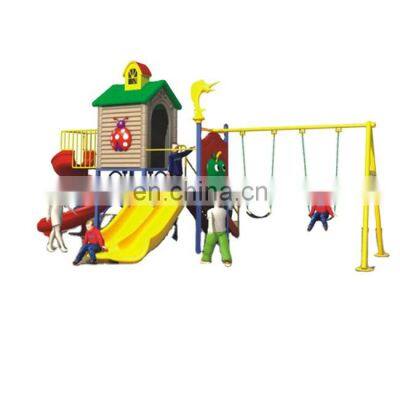 Funny outdoor game center equipment kids playground plastic slides