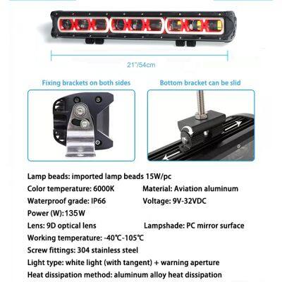 Super Bright 28 Inch 180W Off Road 6D Driving Beam Led Light Bar With Red Green Blue Amber White Daytime Running Light Optional photo-5
