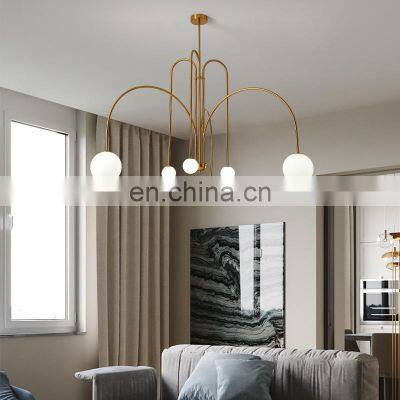 Europe Modern Contracted Glass Chandelier Nordic Creative Bedroom Living Room Dining Room Pendant Light