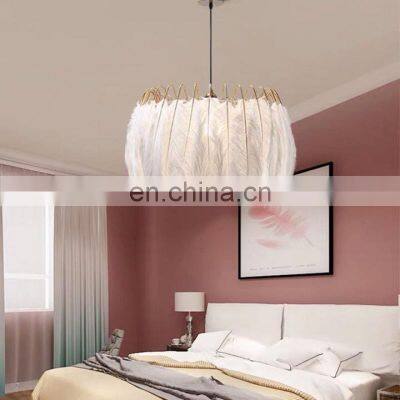 Bedroom Lamp Feather Chandelier Modern Luxury Warm Romantic Creative Room Nordic Ins Wind Pendant Lights photo-4