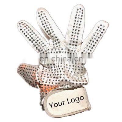 Halloween LED Flash Light Gloves Michael Jackson White Crystal Studded Gloves Classic Diamond Rhinestone Punk Gloves For Party