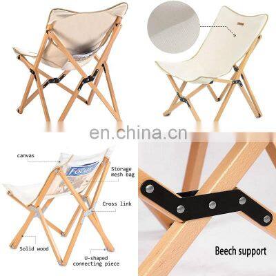 Outdoor Furniture Fishing Chair Wood Grain Aluminum Portable Folding Camping Chair photo-4