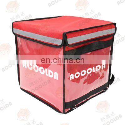 Eats Insulated Food Delivery Bag Backpack for Bike High Quality Factory Customized Cooler Logo Polyester Red 40*40*40cm photo-4