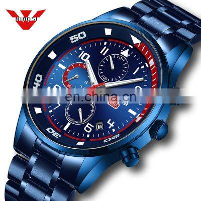 NIBOSI Gold Watch Men Fashion Sport Quartz Clock Mens Watches Top Brand Luxury Chronograph Waterproof Watch Relogio Mascu