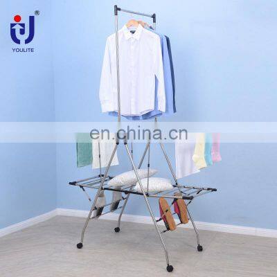 Heavy duty multifunctional wing clothes drying rack