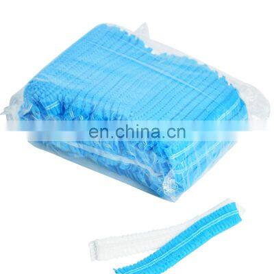 xiantao factory price colorful stripe clip cap surgical disposable non-woven nurse hat bouffant head cover cap