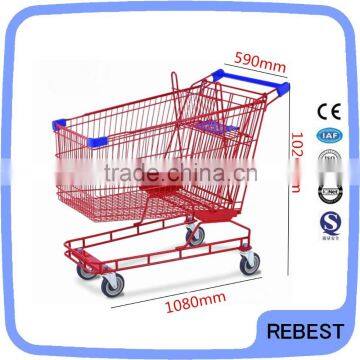 Powder coating surface handling shopping cart type