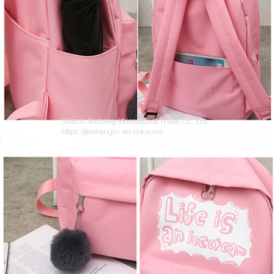 Women Letters Print Girls USB Charge Backpack Cheap Luggage & Bags photo-5