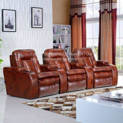 Private Home Theater Sofa and Chair Combination Space Capsule Electric Movie Hall Audio-visual Room Villa Leather Sofa photo-2