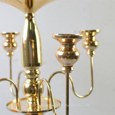 Elegance Five Arms Candelabra Holder Romantic Wedding Home Decoration Metal Candle Holder photo-3
