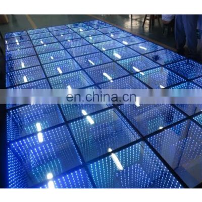 portable 3d effect glass mirror infinity stage light dmx 3d led light dance floor