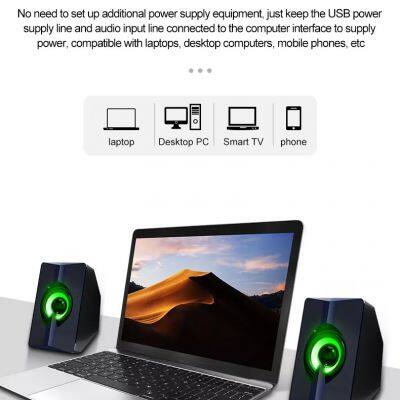 2023 New Design High Sound Quality S5 Computer Wired Speaker Modern Home Decoration Usb Computer Speakers With Light photo-6