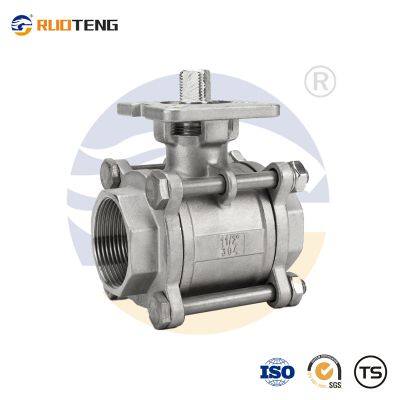 [RUOTENG]  1000WOG 3PC High Platform Female Thread Ball Valve