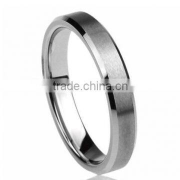 4MM Titanium Comfort Fit Wedding Band Ring Beveled Edges Brushed Classy Ring