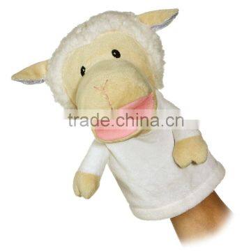 2014 new design plush sheep hand puppet, hot puppet sheep