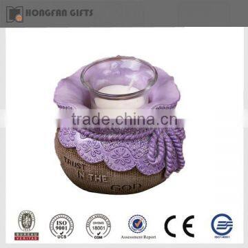Purple Religious Resin Decorative Candle Holder