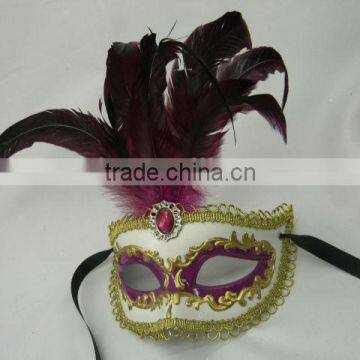 glitter powder /hand painting/new design/ornament golden /plastic/feater party mask