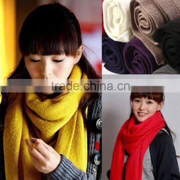 Wholesale Long Acrylic Knitted Plain Fashion Ladies Winter Scarf