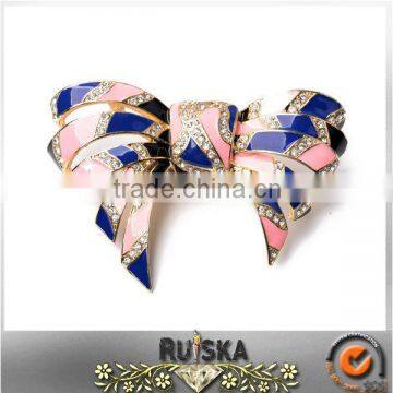 Bowknot Shape Alloy Rhinestone Beautiful Brooch