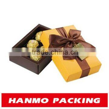 custom printed chocolate packaging box with delicate ribbon bow