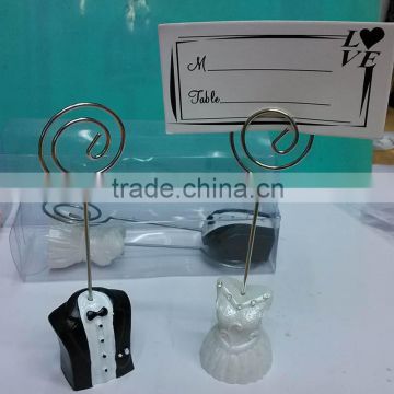 Event Party Decorations of Resin bride and groom place card holder for wedding favors and gifts