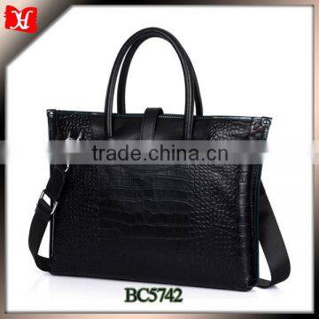 Hot selling men crocodile leather briefcase file folder wholesale briefcase