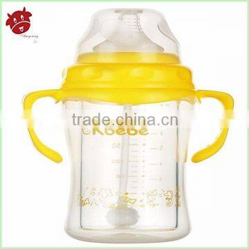 new product 2014 innovation free samples 240ml high borosilicate Glass Baby feeding Bottles BPA free baby juice feeder