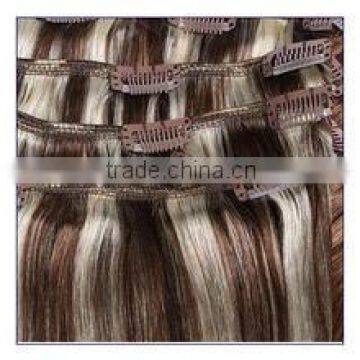 The Hot Selling 100% Unprocessed Brazilian Human Hair Clip in Hair Extensions photo-2