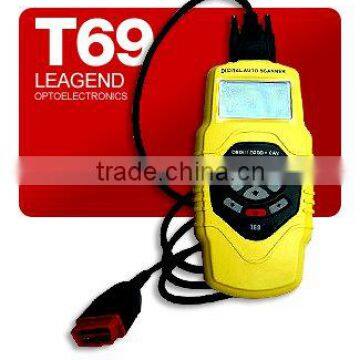 Full function CAN OBD2/EOBD digital auto code canner/gauge T69-5 languages,support live data graph and data print out