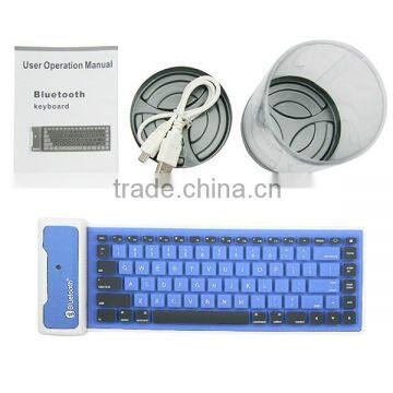 Portable 2.4G Wireless Keyboard Flexible Water Resistant Soft Silicone Mini Keyboard with USB Receiver for Tablet Computer