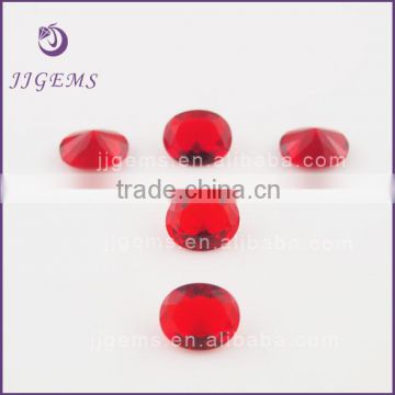 Bulk oval shape red diamond cut glass gemstone