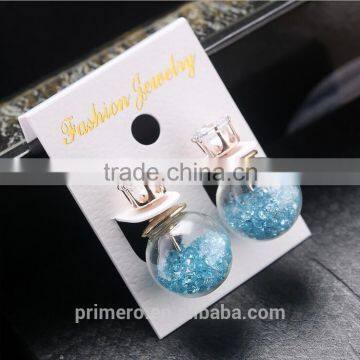 Brand Design Jewelry Thick Glass Beads Double Pearl Stud Earring photo-3