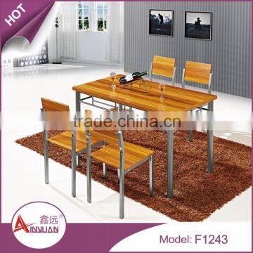 Foshan imported custom sizes cheap price rustic dinner table set no scratch 4 seater wood dining table                        
                                                Quality Choice