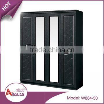 Home furniture wooden mdf closet organizers 4 door bedroom simple wardrobe designs